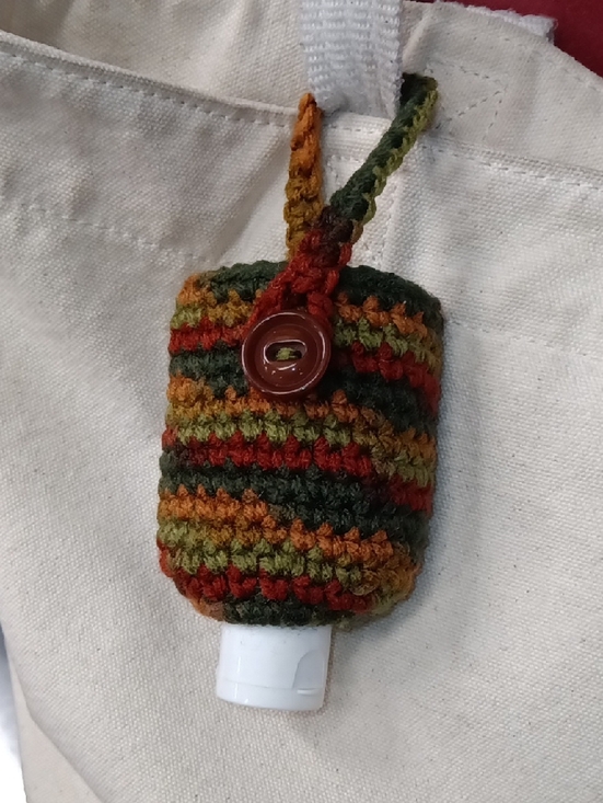 Hand Crafted Accessories - Fall Colored Crochet Hand Sanitizer Holder